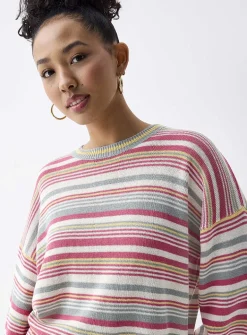 Mixed stripes cotton sweater