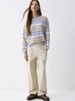 Mixed stripes cotton sweater