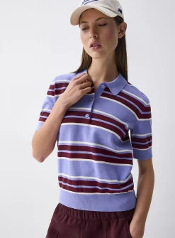 Mixed stripes polo shirt