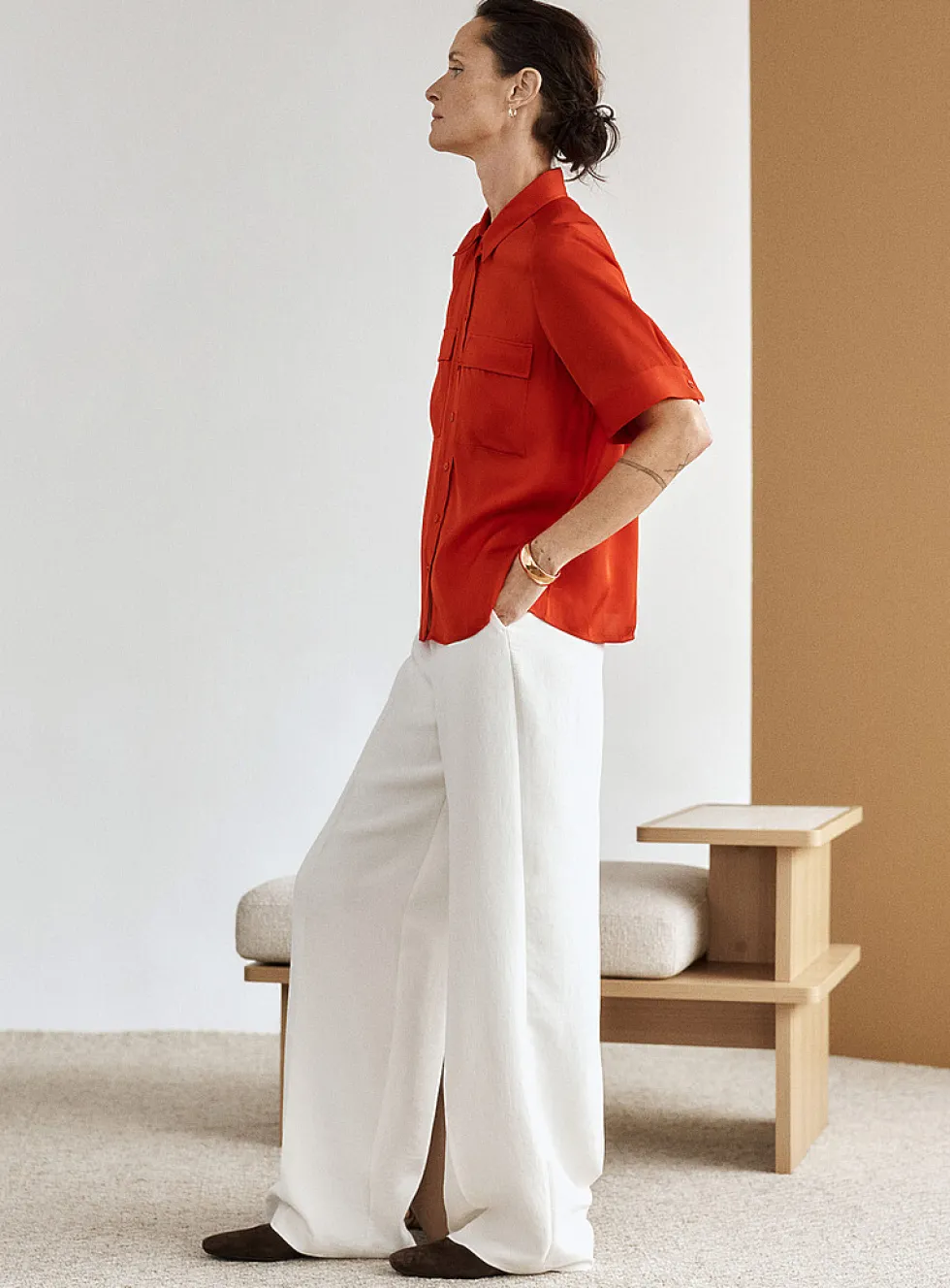 Moderne textured crepe pant
