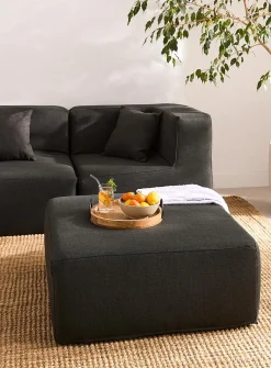 Modular high-density foam sofa with ottoman