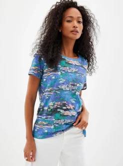 Monet print slub T-shirt