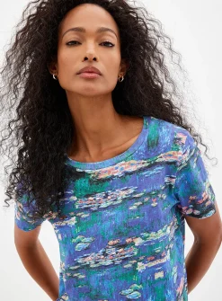 Monet print slub T-shirt