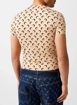 Moon printed second-skin T-shirt