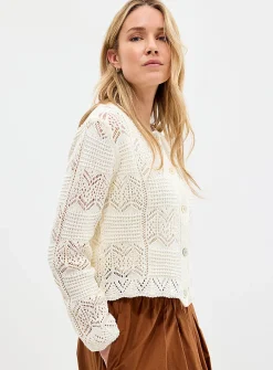 Mosaic crochet-effect cardigan