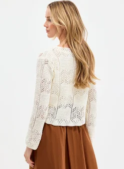 Mosaic crochet-effect cardigan