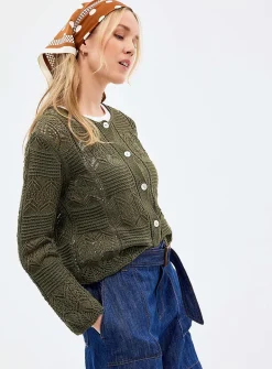 Mosaic crochet-effect cardigan