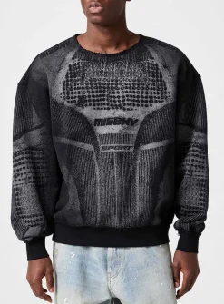 Motocross print oversized sweatshirt