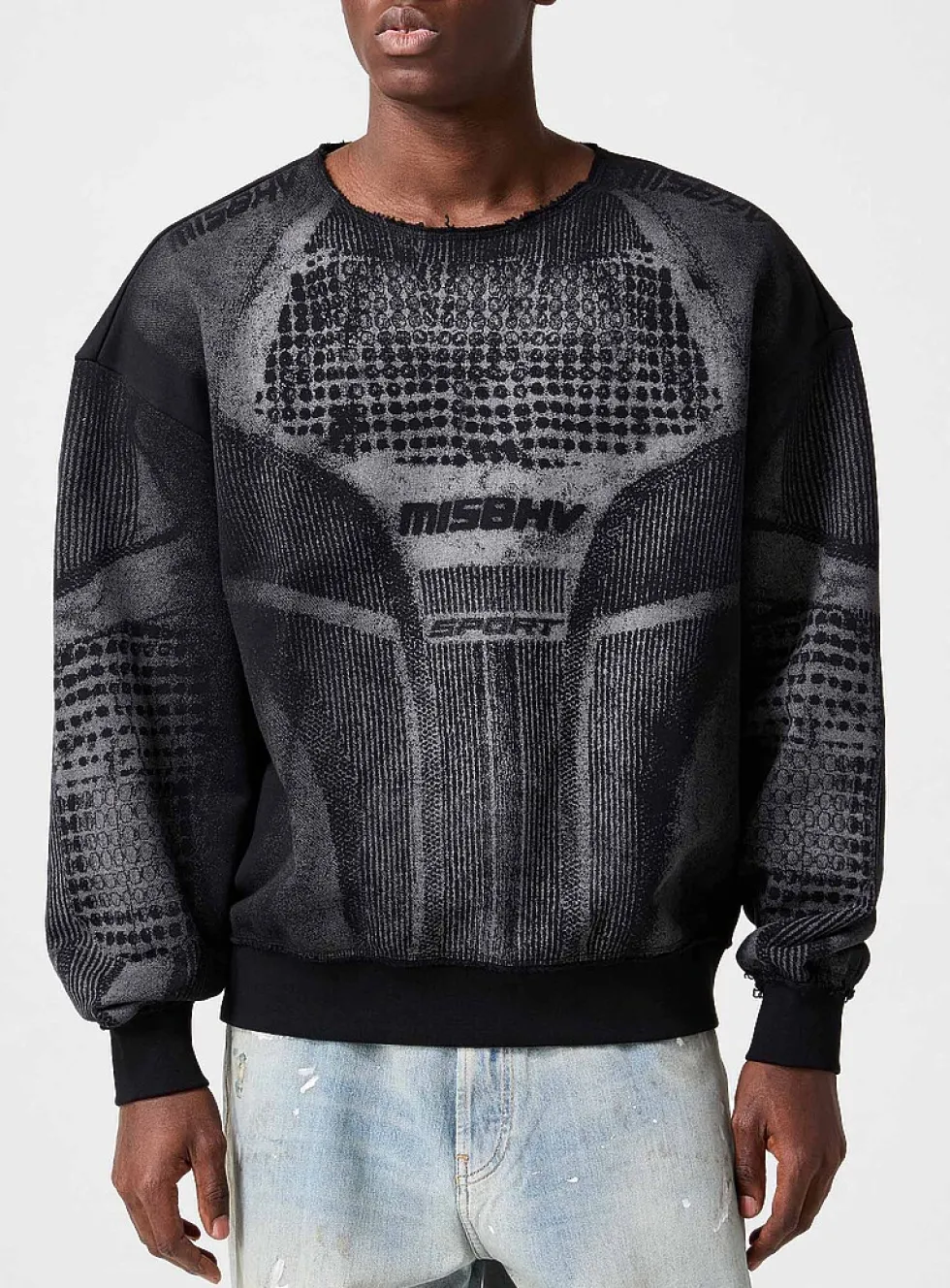 Motocross print oversized sweatshirt