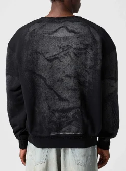 Motocross print oversized sweatshirt