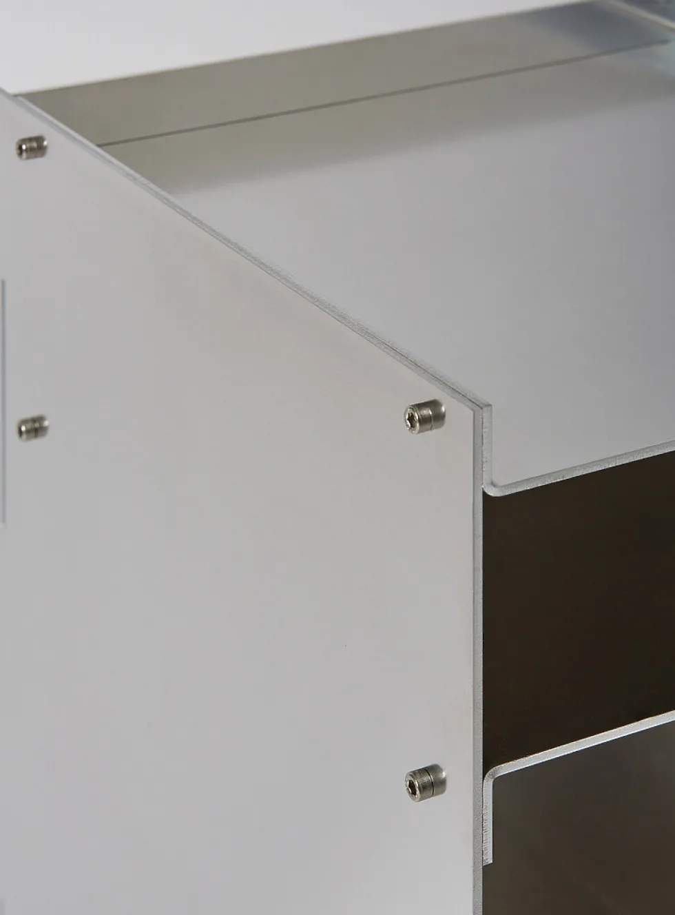 M01S raw aluminum side table duo