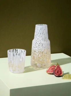 Murano style glass and pitcher set