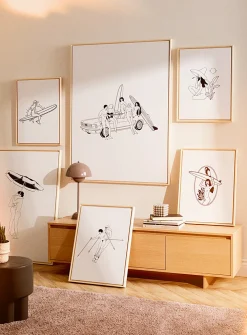 Naked skiers art print