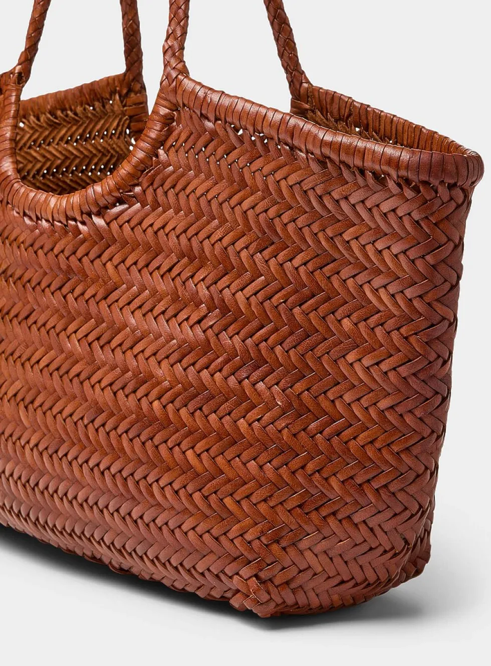 Nantucket braided leather large basket bag