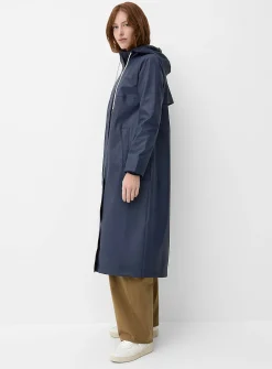 Natural hue maxi raincoat