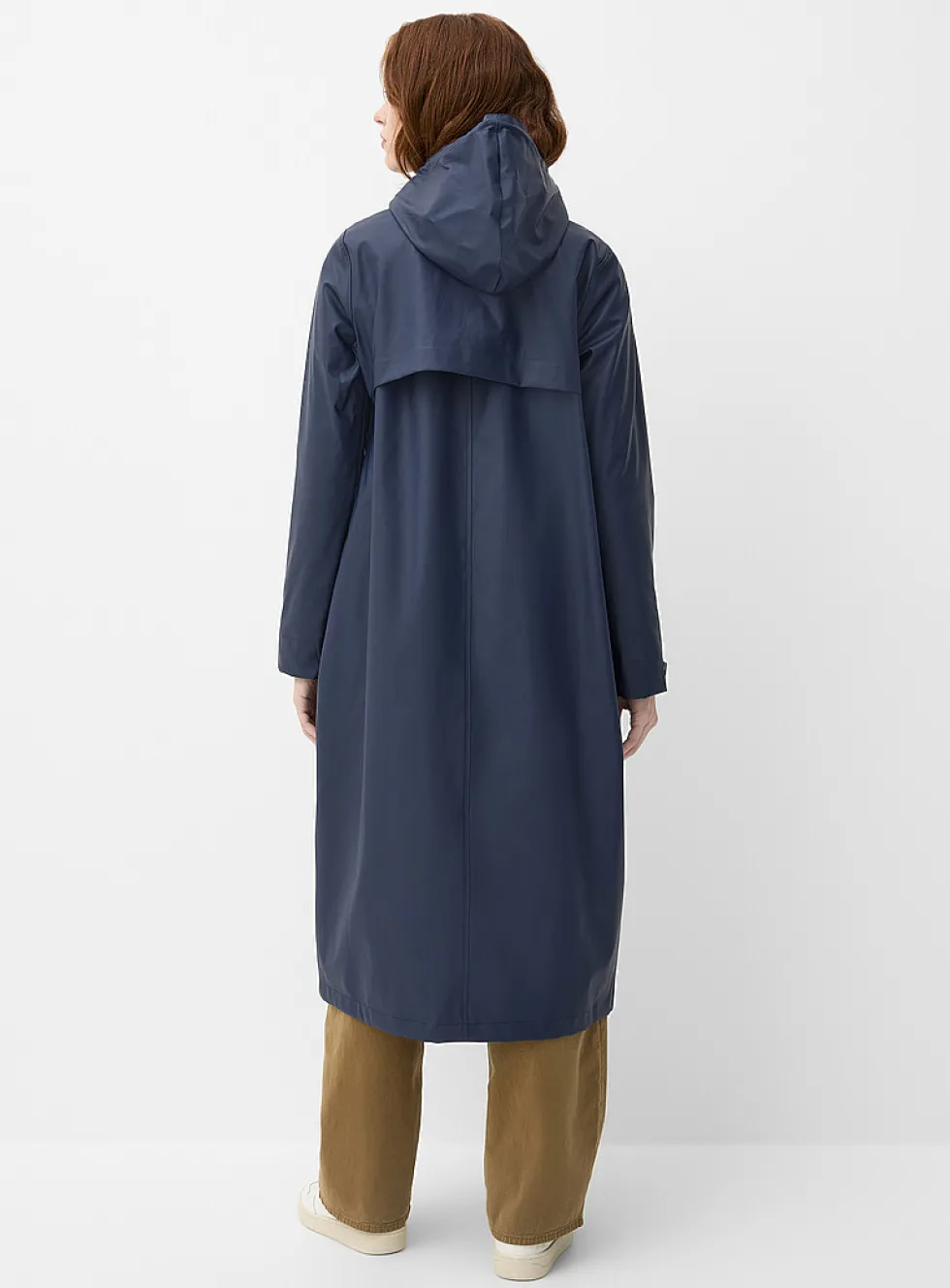 Natural hue maxi raincoat