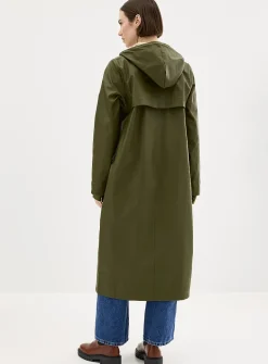 Natural hue maxi raincoat