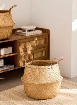 Natural seagrass basket