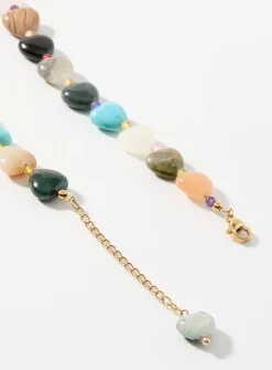 Natural stone heart necklace