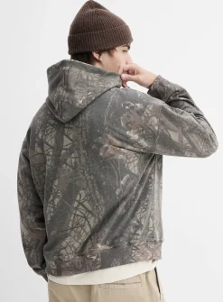 Nature-print hoodie