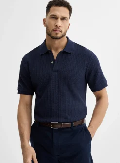 Nautical rope textured polo