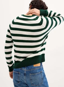 Nautical-stripe Henley sweater