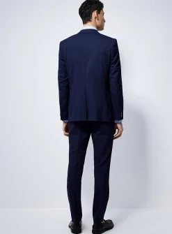 Navy 3-piece piqué suit