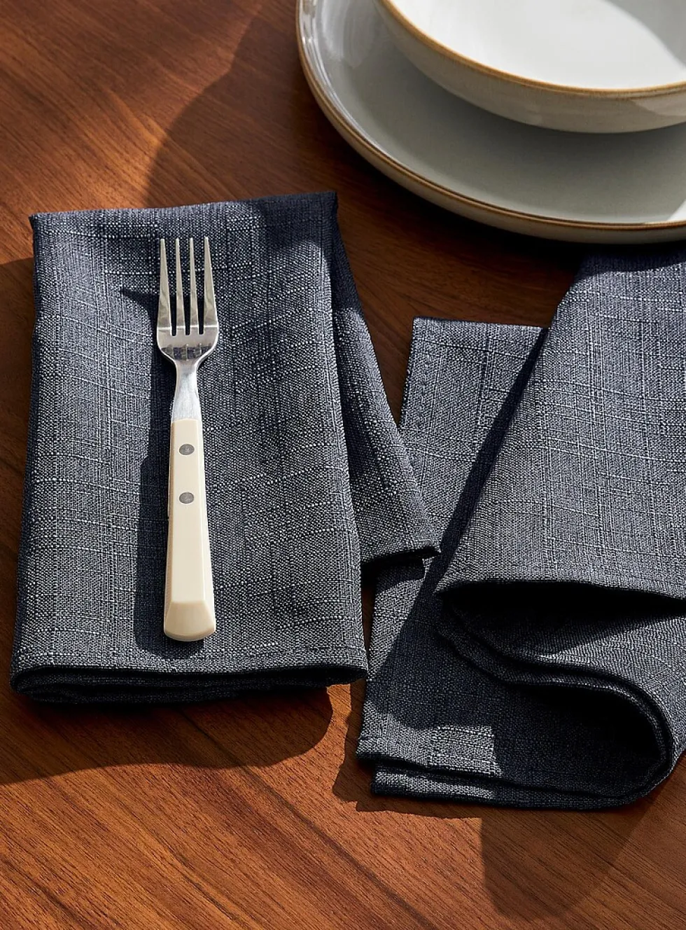 Navy textured napkins