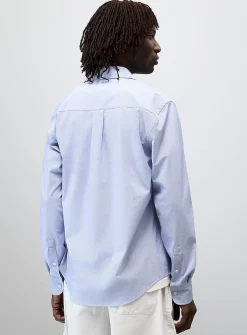 Needle-stripe seersucker shirt
