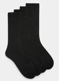 Neutral ribbed dress socks