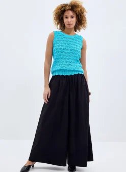 Noelle black poplin culotte