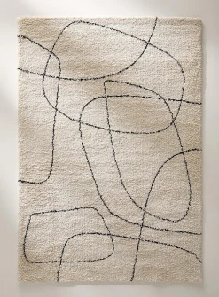 Nomadic abstraction shag rug