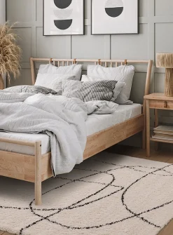 Nomadic abstraction shag rug