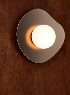 Nopal frosted chrome asymmetrical light fixture