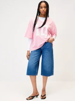 Number loose-fit jersey T-shirt