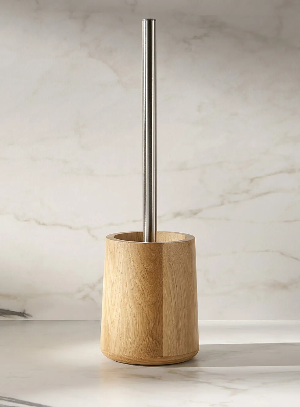 Oak wood toilet brush