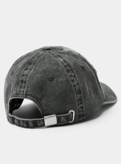 Oily sheen embroidery distressed cap