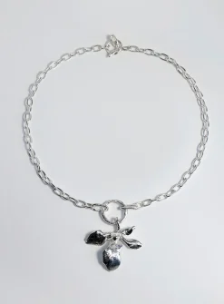Oleander sterling silver medallion chain