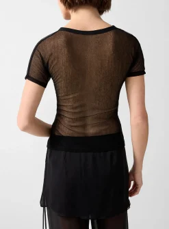 Olimpia crossover batwing-sleeve tulle T-shirt