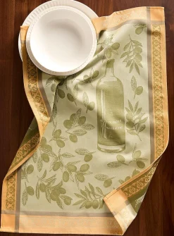 Olive branches tea towel