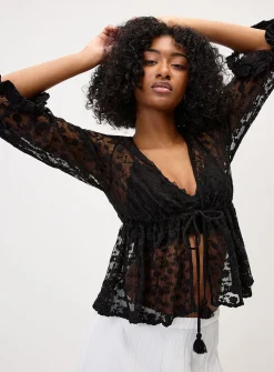 Open lace blouse