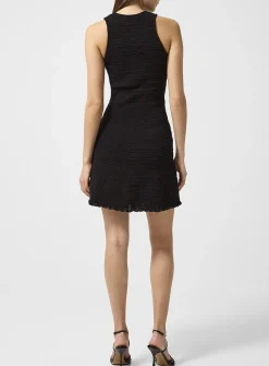 Openwork collar knit minidress