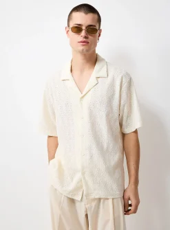 Openwork jacquard diamond shirt