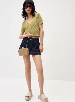 Openwork knit bolero