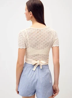 Openwork knit bolero