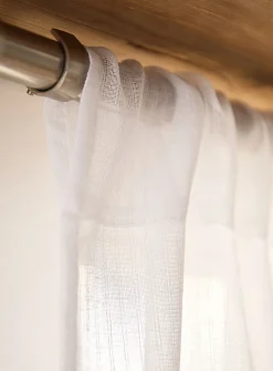 Openwork stripes sheer curtain