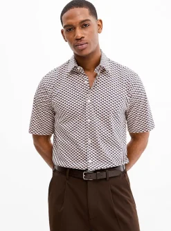 Optical geo stretch shirt