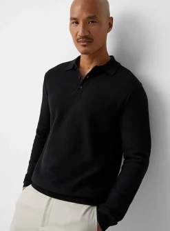 Optical honeycomb knit polo
