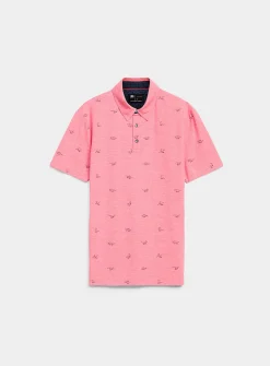Optical stripe mini-pattern polo
