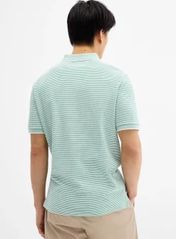 Optical twin-stripe piqué polo
